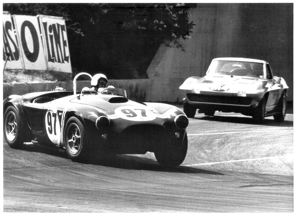 Dave MacDonald races the Cobra at Pomona Raceway in 1963